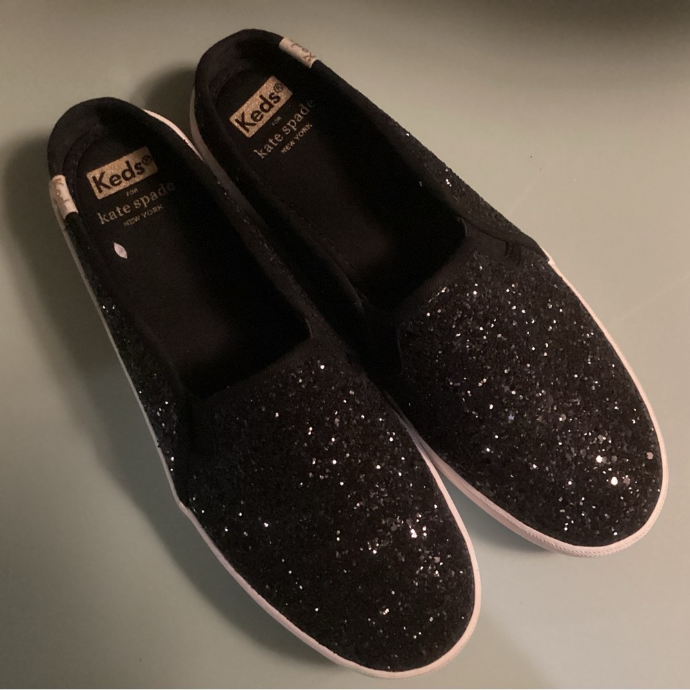 Keds Black Sparkle Slip-On Shoes